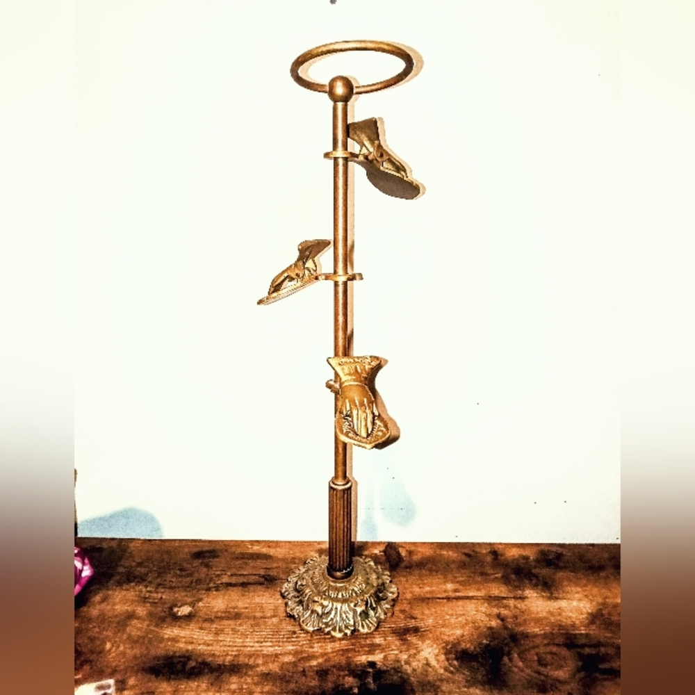 Antique Desk Top Brass Letter Holder/Mail Holder